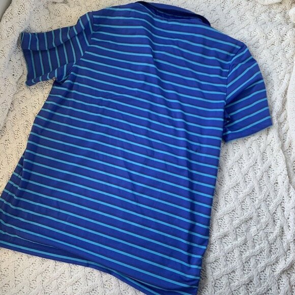 Greyson Golf Polo‎ Shirt Size Large The Vintage Club Stripes Blue Wolf Logo Peru - Picture 5 of 6